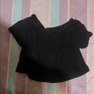 Chico's Black Off-Shoulder Crop Top